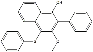 3-Methoxy-2-phenyl-4-(phenylthio)-1-naphthol Struktur