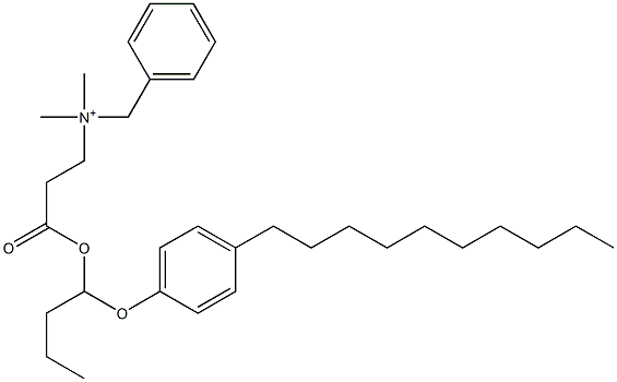 N,N-Dimethyl-N-benzyl-N-[2-[[1-(4-decylphenyloxy)butyl]oxycarbonyl]ethyl]aminium Struktur