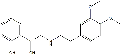 1-(o-Hydroxyphenyl)-2-[[2-(3,4-dimethoxyphenyl)ethyl]amino]ethanol Struktur