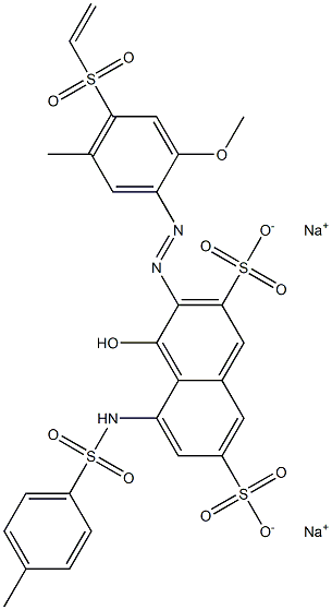 4-Hydroxy-3-[2-methoxy-5-methyl-4-(vinylsulfonyl)phenylazo]-5-tosylamino-2,7-naphthalenedisulfonic acid disodium salt Struktur