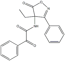 3-Phenyl-4-ethyl-4-[(1,2-dioxo-2-phenylethyl)amino]isoxazol-5(4H)-one Struktur