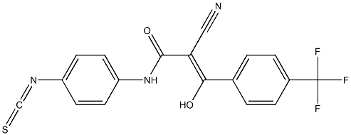 2-Cyano-3-hydroxy-3-[4-trifluoromethylphenyl]-N-[4-isothiocyanatophenyl]acrylamide Struktur