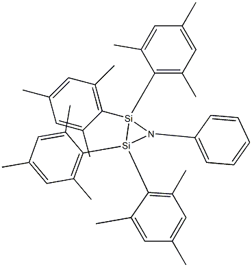 1-Phenyl-2,2,3,3-tetramesitylazadisilacyclopropane Struktur