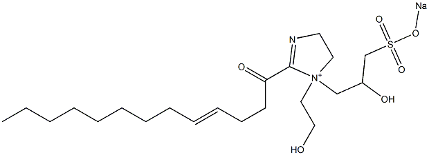 1-(2-Hydroxyethyl)-1-[2-hydroxy-3-(sodiooxysulfonyl)propyl]-2-(4-tridecenoyl)-2-imidazoline-1-ium Struktur