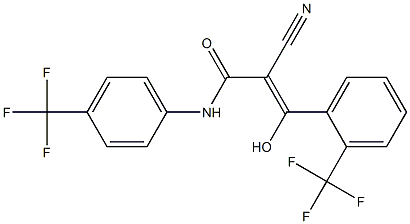 2-Cyano-3-hydroxy-3-[2-trifluoromethylphenyl]-N-[4-trifluoromethylphenyl]acrylamide Struktur