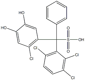 (6-Chloro-3,4-dihydroxyphenyl)(2,3,6-trichlorophenyl)phenylmethanesulfonic acid Struktur