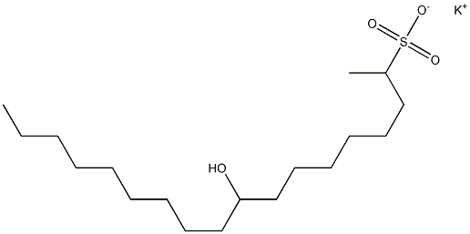 9-Hydroxyoctadecane-2-sulfonic acid potassium salt Struktur