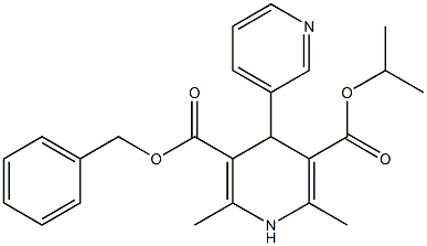 1,4-Dihydro-2,6-dimethyl-4-(3-pyridinyl)pyridine-3,5-dicarboxylic acid 3-benzyl 5-isopropyl ester Struktur