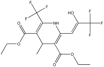 1,4-Dihydro-4-methyl-2-(3,3,3-trifluoro-2-hydroxy-1-propenyl)-6-(trifluoromethyl)-3,5-pyridinedicarboxylic acid diethyl ester Struktur