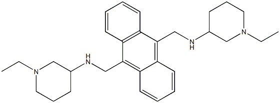 9,10-Bis[(1-ethyl-3-piperidinylamino)methyl]anthracene Struktur