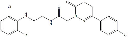 4,5-Dihydro-6-(4-chlorophenyl)-2-[2-oxo-2-[[2-(2,6-dichloroanilino)ethyl]amino]ethyl]pyridazin-3(2H)-one Struktur