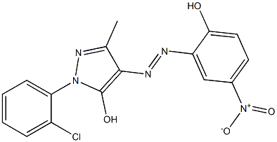 1-(o-Chlorophenyl)-4-(2-hydroxy-5-nitrophenylazo)-3-methyl-1H-pyrazol-5-ol Struktur