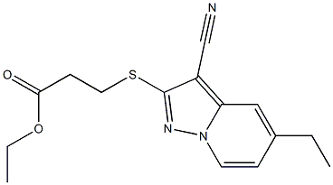 3-[(3-Cyano-5-ethylpyrazolo[1,5-a]pyridin-2-yl)thio]propionic acid ethyl ester Struktur