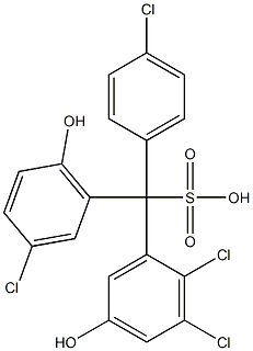 (4-Chlorophenyl)(3-chloro-6-hydroxyphenyl)(2,3-dichloro-5-hydroxyphenyl)methanesulfonic acid Struktur