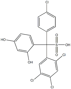 (4-Chlorophenyl)(2,4,5-trichlorophenyl)(2,4-dihydroxyphenyl)methanesulfonic acid Struktur