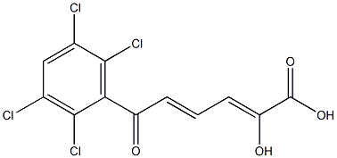 (2Z,4E)-2-Hydroxy-6-(2,3,5,6-tetrachlorophenyl)-6-oxo-2,4-hexadienoic acid Struktur