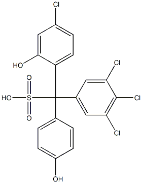 (4-Chloro-2-hydroxyphenyl)(3,4,5-trichlorophenyl)(4-hydroxyphenyl)methanesulfonic acid Struktur