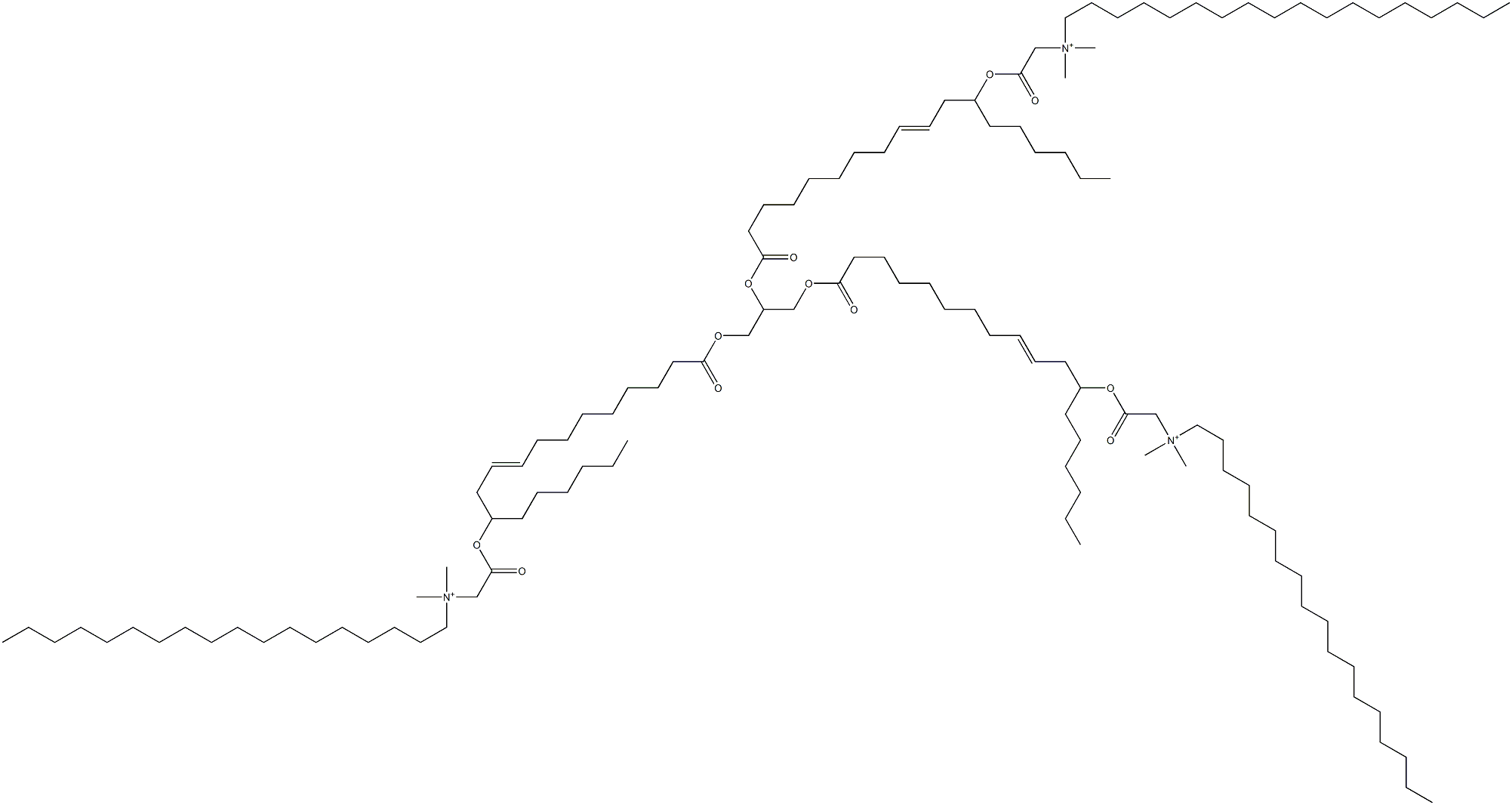 2,2',2''-[[(Propane-1,2,3-triyltrisoxy)tris(1-hexyl-12-oxo-3-dodecene-12,1-diyl)]trisoxy]tris(N,N-dimethyl-N-octadecyl-2-oxoethanaminium) Struktur