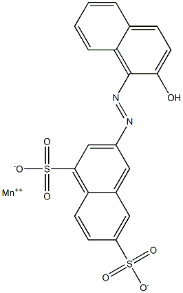 2-[(2-Hydroxy-1-naphtyl)azo]-4,7-naphthalenedisulfonic acid manganese(II) salt Struktur