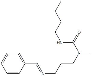 N-Methyl-N-(3-phenylmethyleneaminopropyl)-N'-butylurea Struktur