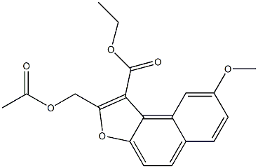 8-Methoxy-2-(acetoxymethyl)naphtho[2,1-b]furan-1-carboxylic acid ethyl ester Struktur