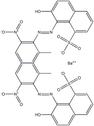 Bis[1-[(2-methyl-6-nitrophenyl)azo]-2-hydroxy-8-naphthalenesulfonic acid]barium salt Struktur