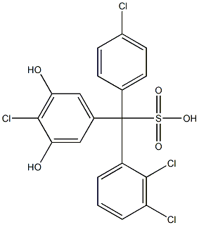 (4-Chlorophenyl)(2,3-dichlorophenyl)(4-chloro-3,5-dihydroxyphenyl)methanesulfonic acid Struktur