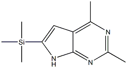 6-(Trimethylsilyl)-2,4-dimethyl-7H-pyrrolo[2,3-d]pyrimidine Struktur