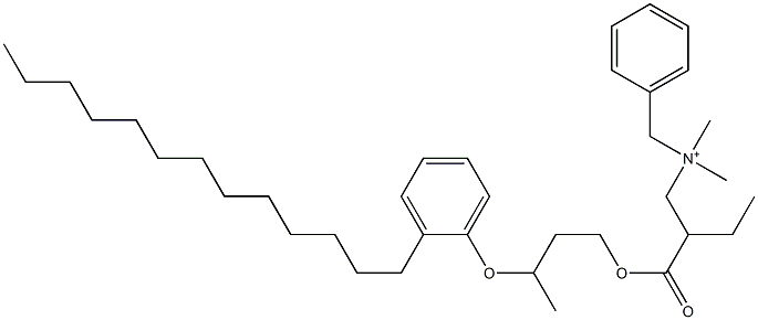 N,N-Dimethyl-N-benzyl-N-[2-[[3-(2-tridecylphenyloxy)butyl]oxycarbonyl]butyl]aminium Struktur