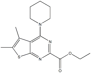 5,6-Dimethyl-4-piperidinothieno[2,3-d]pyrimidine-2-carboxylic acid ethyl ester Struktur