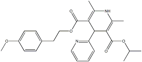 1,4-Dihydro-2,6-dimethyl-4-(2-pyridyl)pyridine-3,5-dicarboxylic acid 3-isopropyl 5-(4-methoxyphenethyl) ester Struktur