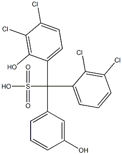 (2,3-Dichlorophenyl)(3,4-dichloro-2-hydroxyphenyl)(3-hydroxyphenyl)methanesulfonic acid Struktur