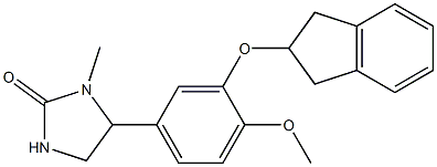 3-Methyl-4-[3-(indan-2-yloxy)-4-methoxyphenyl]-2-imidazolidone Struktur