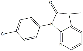 1,3-Dihydro-3,3-dimethyl-1-(4-chlorophenyl)-2H-pyrrolo[2,3-b]pyridin-2-one Struktur