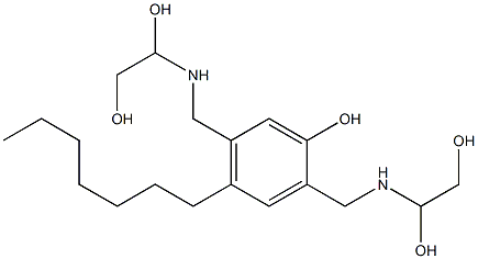 2,5-Bis[[(1,2-dihydroxyethyl)amino]methyl]-4-heptylphenol Struktur