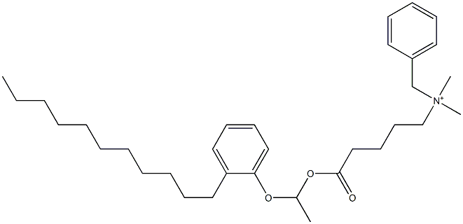 N,N-Dimethyl-N-benzyl-N-[4-[[1-(2-undecylphenyloxy)ethyl]oxycarbonyl]butyl]aminium Struktur