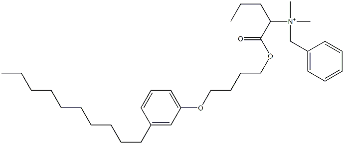 N,N-Dimethyl-N-benzyl-N-[1-[[4-(3-decylphenyloxy)butyl]oxycarbonyl]butyl]aminium Struktur