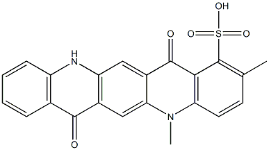 5,7,12,14-Tetrahydro-2,5-dimethyl-7,14-dioxoquino[2,3-b]acridine-1-sulfonic acid Struktur