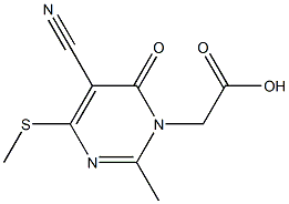 2-Methyl-4-methylthio-5-cyano-6-oxopyrimidine-1(6H)-acetic acid Struktur