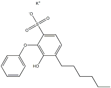 6-Hydroxy-5-hexyl[oxybisbenzene]-2-sulfonic acid potassium salt Struktur