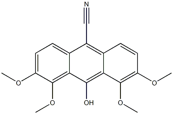 3,4,5,6-Tetramethoxy-10-hydroxyanthracene-9-carbonitrile Struktur