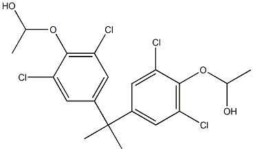 2,2-Bis[3,5-dichloro-4-(1-hydroxyethoxy)phenyl]propane Struktur