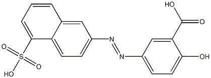 2-Hydroxy-5-[(5-sulfonaphthalen-2-yl)azo]benzoic acid Struktur