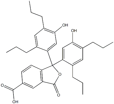 1,3-Dihydro-1,1-bis(5-hydroxy-2,4-dipropylphenyl)-3-oxoisobenzofuran-5-carboxylic acid Struktur