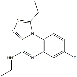 7-Fluoro-4-ethylamino-1-ethyl[1,2,4]triazolo[4,3-a]quinoxaline Struktur