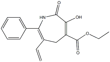 2,5-Dihydro-3-hydroxy-7-phenyl-6-vinyl-2-oxo-1H-azepine-4-carboxylic acid ethyl ester Struktur