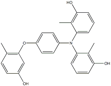 N,N-Bis(3-hydroxy-2-methylphenyl)-4-(3-hydroxy-6-methylphenoxy)benzenamine Struktur