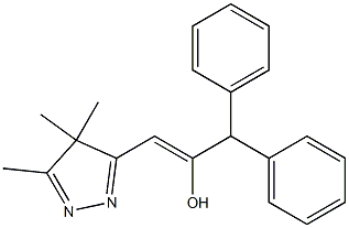 (Z)-1-Diphenylmethyl-2-(4,4,5-trimethyl-4H-pyrazol-3-yl)ethen-1-ol Struktur