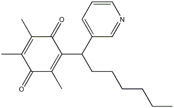 2-[1-(3-Pyridinyl)heptyl]-3,5,6-trimethyl-p-benzoquinone Struktur