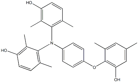 N,N-Bis(3-hydroxy-2,6-dimethylphenyl)-4-(6-hydroxy-2,4-dimethylphenoxy)benzenamine Struktur